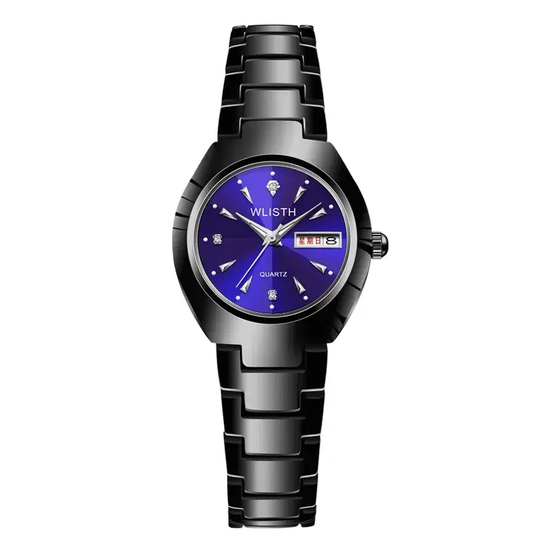 Women's Quartz Steel Band Watch 25mm Blue Dial Waterproof - Image 3