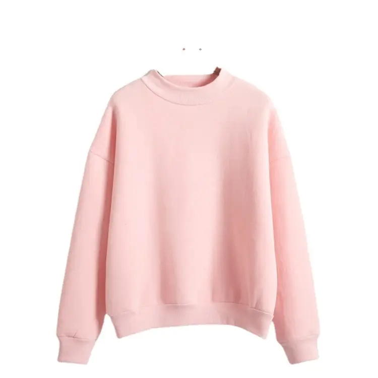 Women Pink Velvet Turtleneck Sweatshirt Long Sleeve - Image 20