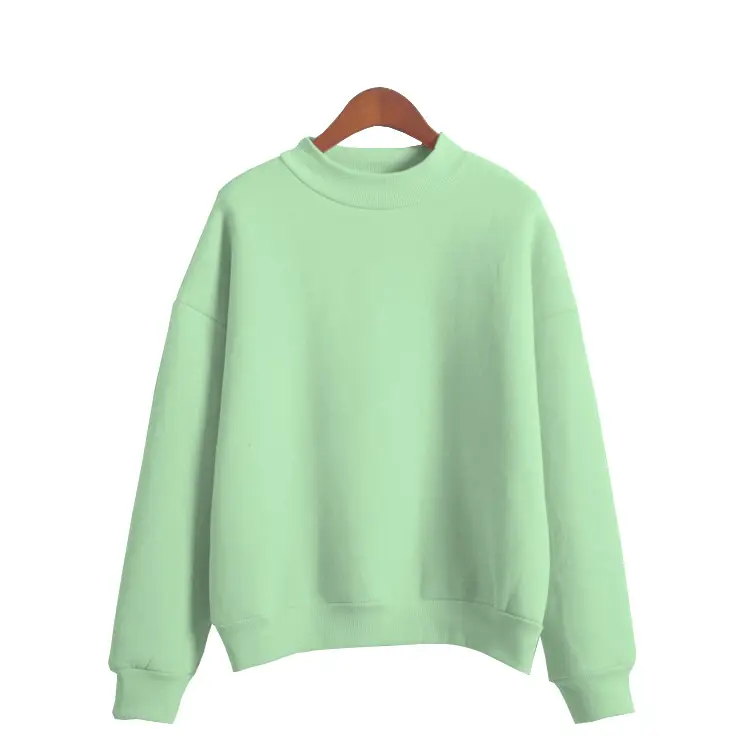Women Pink Velvet Turtleneck Sweatshirt Long Sleeve - Image 14
