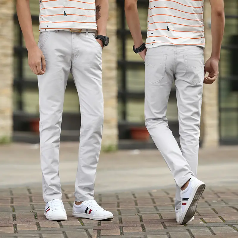 2019 Men's Light Blue Slim Fit Casual Pants - Image 14