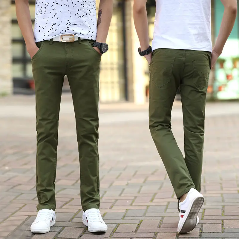 2019 Men's Light Blue Slim Fit Casual Pants - Image 16