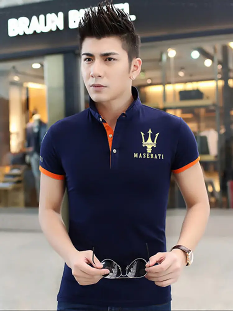 Men's Maroon Pique Polo T-Shirt with Logo - Image 11