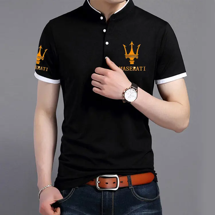 Men's Maroon Pique Polo T-Shirt with Logo - Image 4
