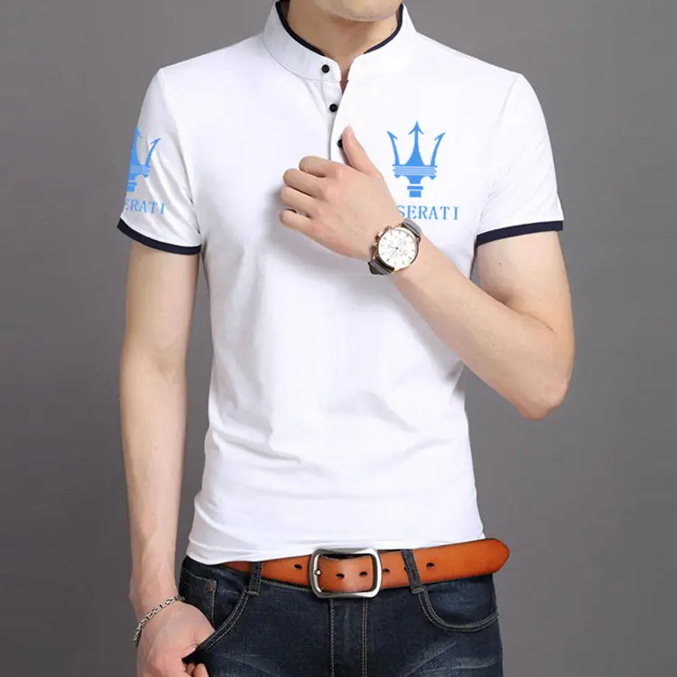 Men's Maroon Pique Polo T-Shirt with Logo - Image 5