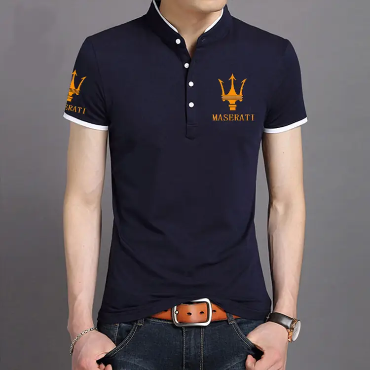Men's Maroon Pique Polo T-Shirt with Logo - Image 7