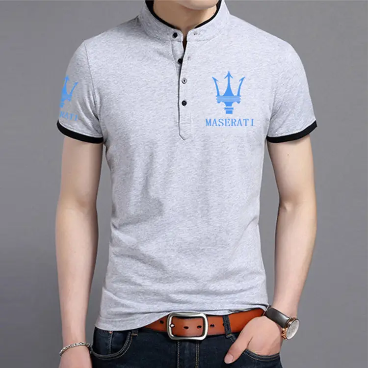 Men's Maroon Pique Polo T-Shirt with Logo - Image 8