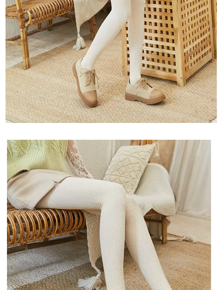 Cotton Slimming Leggings Women's Oat White — feature 8