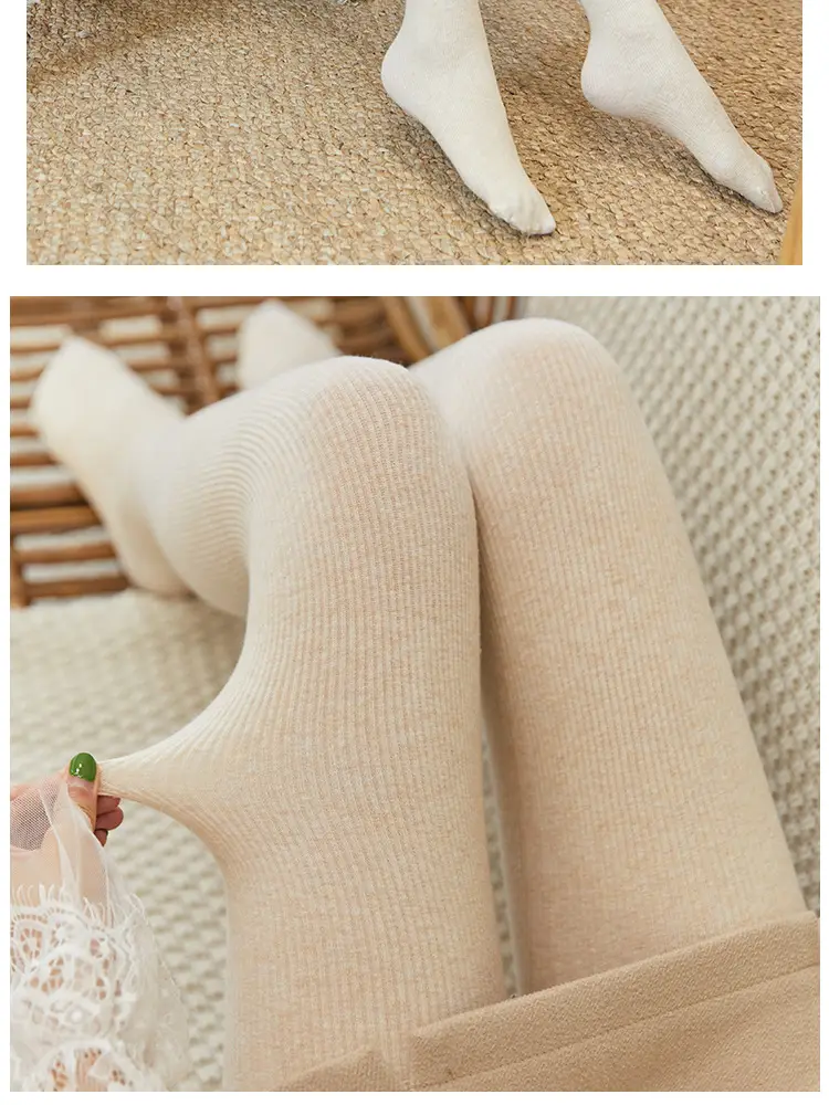 Cotton Slimming Leggings Women's Oat White — feature 9
