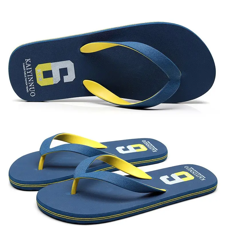 2026 Korean Style Black Red Flip Flops for Men