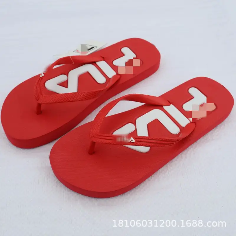 2026 Korean Style Black Red Flip Flops for Men