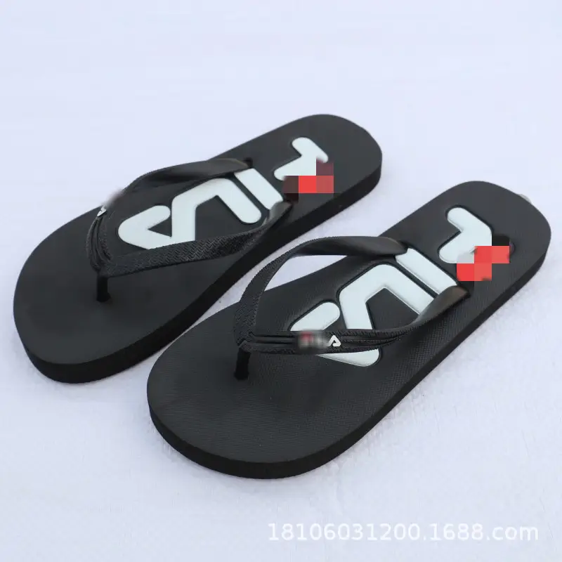 2026 Korean Style Black Red Flip Flops for Men