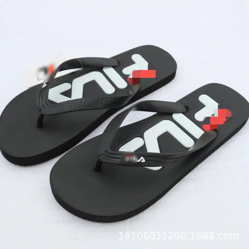 2026 Korean Style Black Red Flip Flops for Men