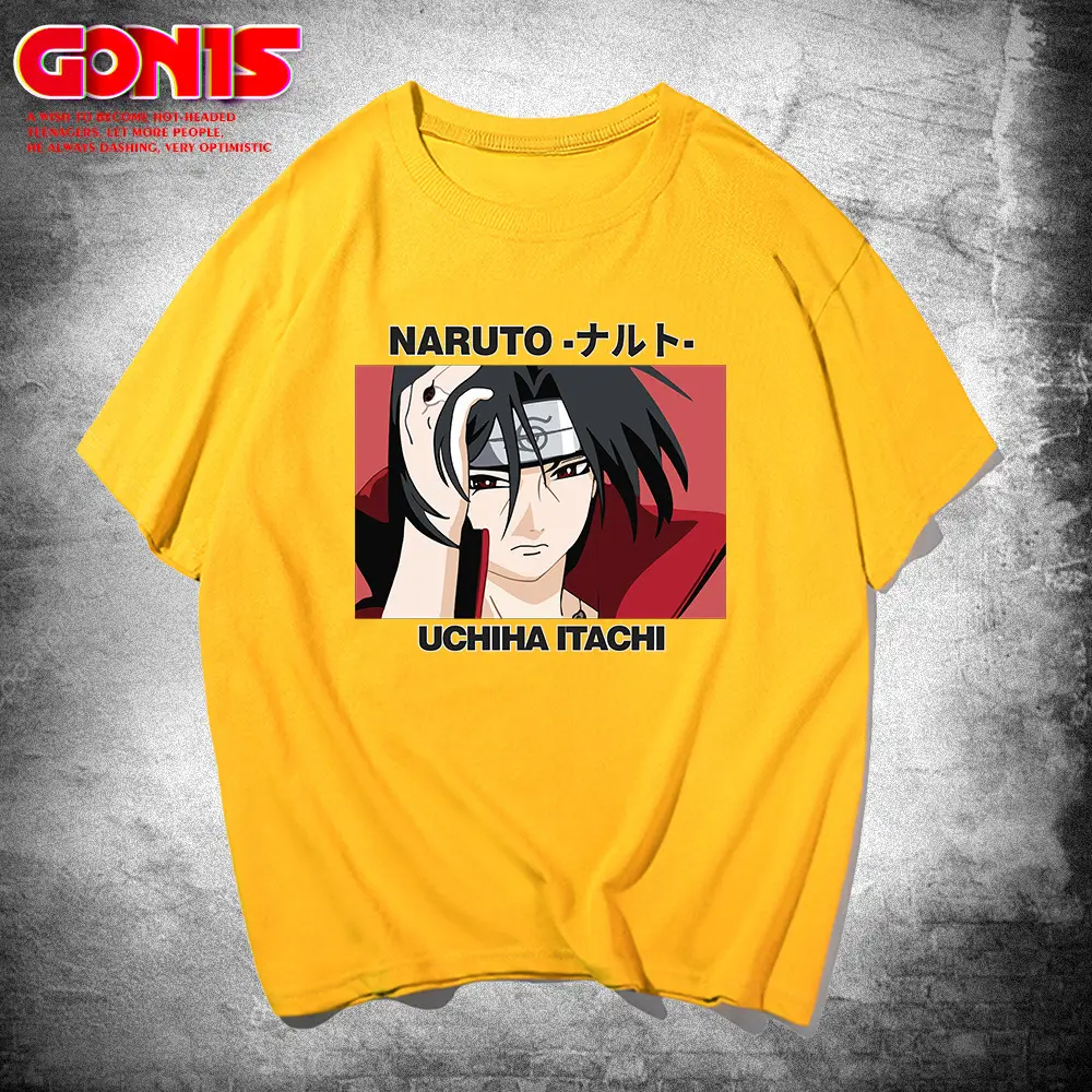 Men White Naruto Uchiha Machi Cotton T-Shirt - Image 3