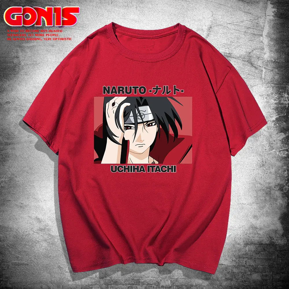 Men White Naruto Uchiha Machi Cotton T-Shirt - Image 4