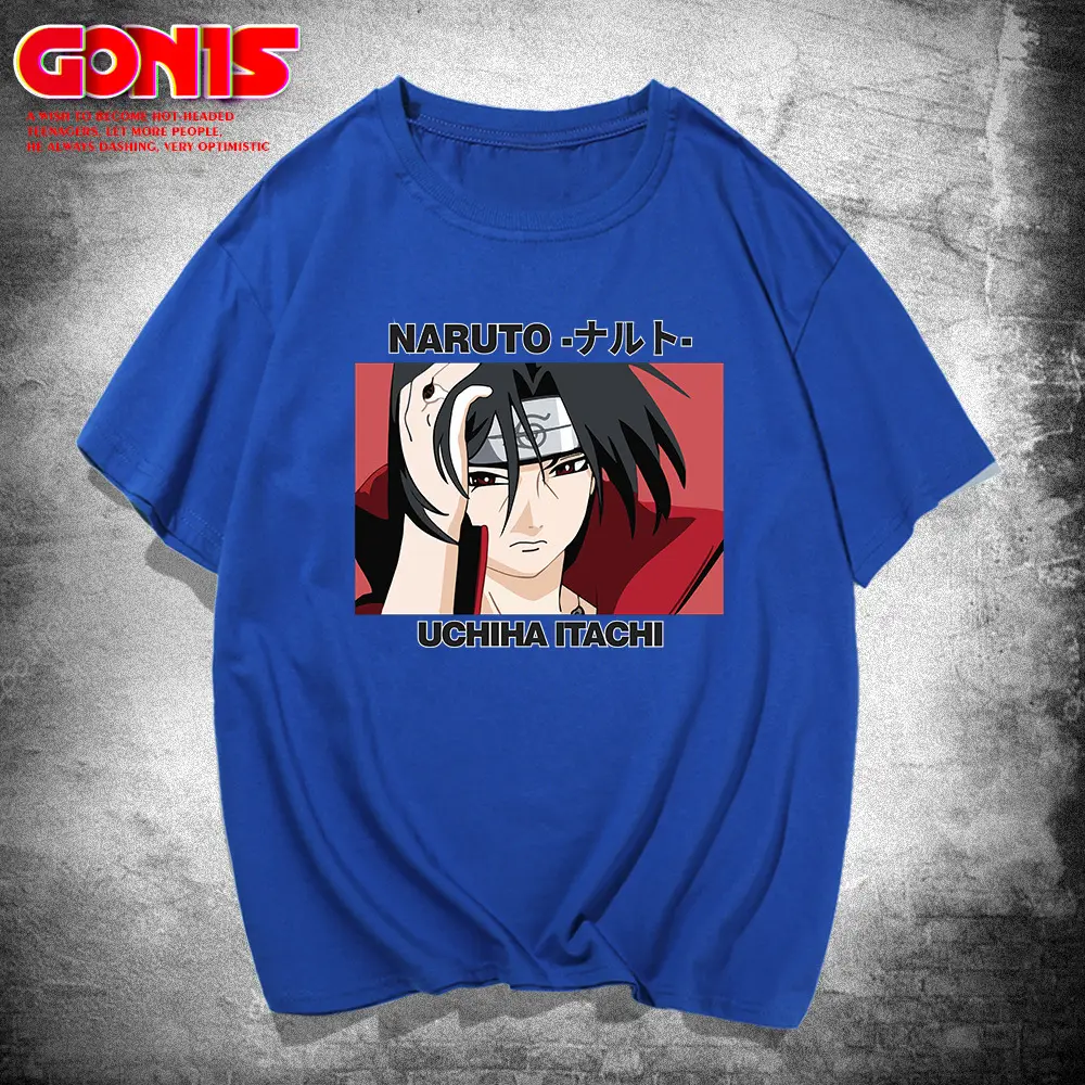 Men White Naruto Uchiha Machi Cotton T-Shirt - Image 5