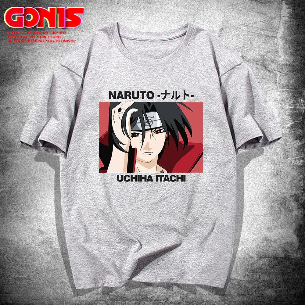 Men White Naruto Uchiha Machi Cotton T-Shirt - Image 7