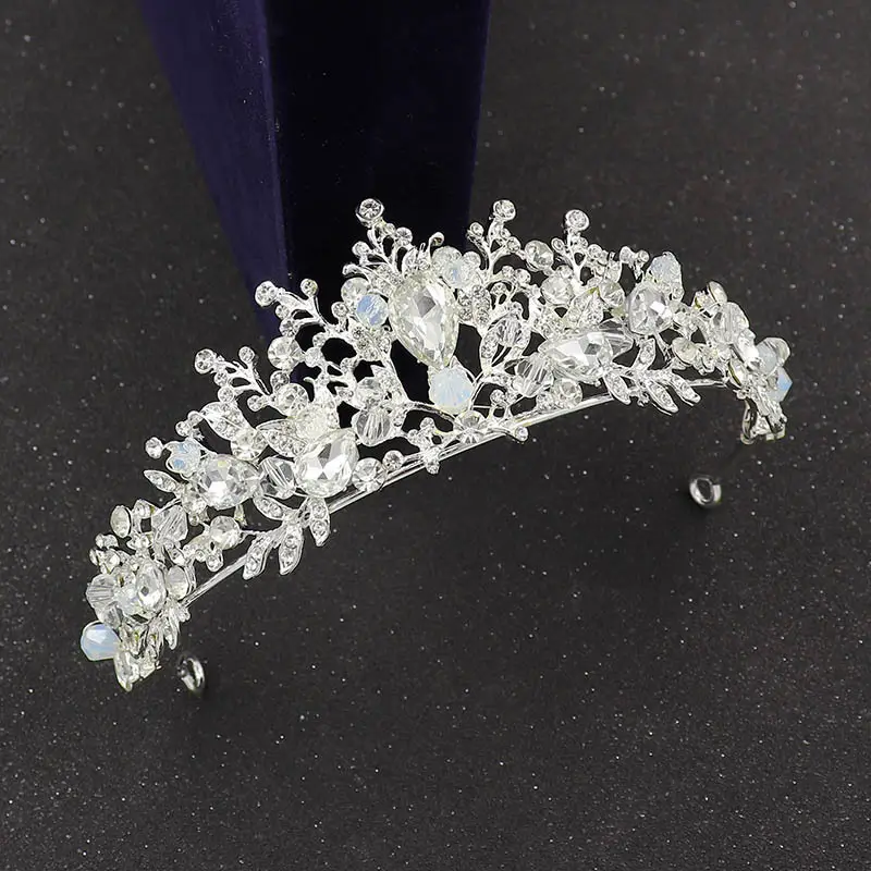 Bridal Crown with Rhinestone & Earrings Set