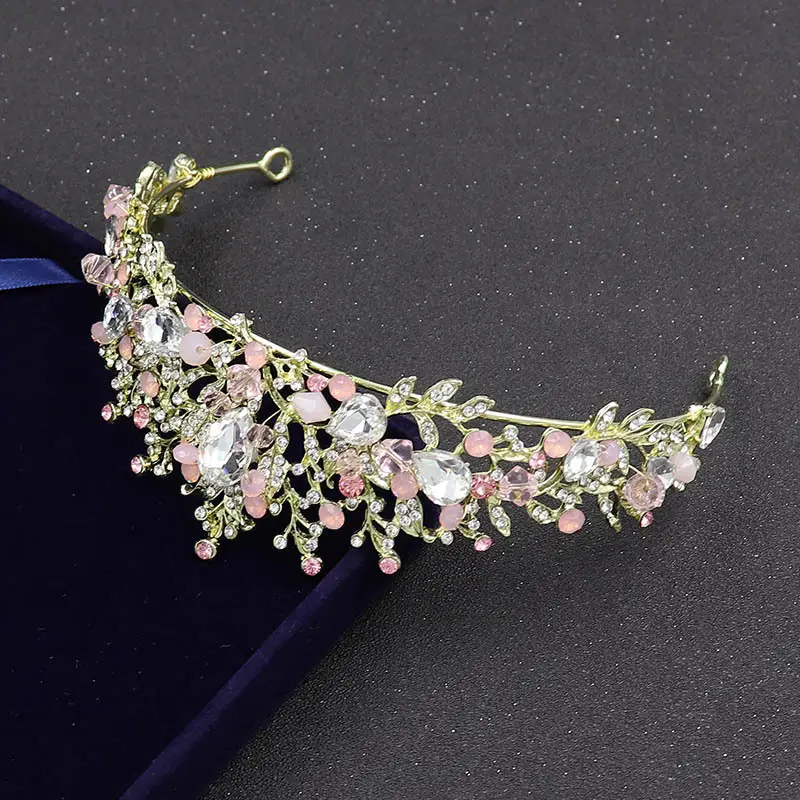 Bridal Crown with Rhinestone & Earrings Set