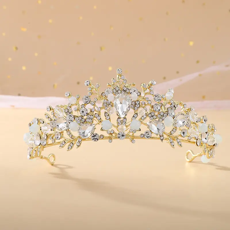 Bridal Crown with Rhinestone & Earrings Set