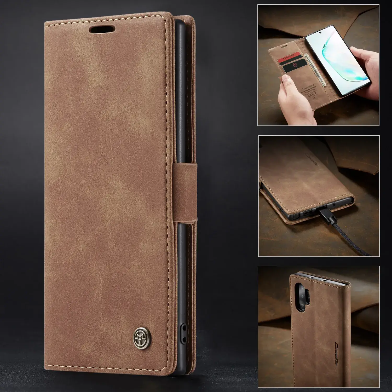 Samsung Note20 Leather Flip Phone Case with Card Holder - Image 7