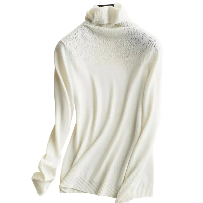 Women's Blue Knitted Turtleneck Sweater Large - Image 19
