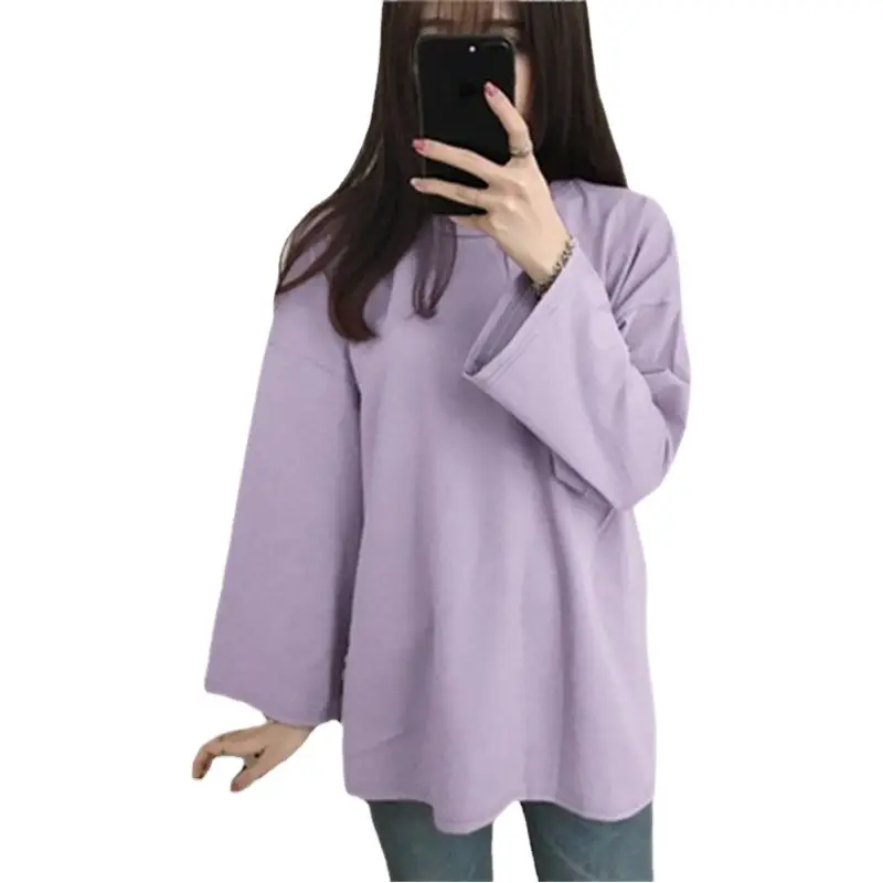 Women Long Sleeve T-Shirt Pink Autumn Wear