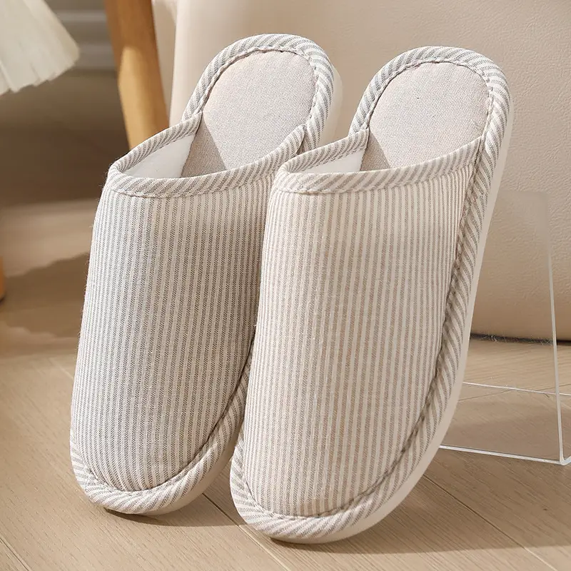 Cotton Slippers Men's Household Autumn and Winter Home Warm Non-slip Thick Bottom Women's Indoor Mao Mao Floor Slippers Winter