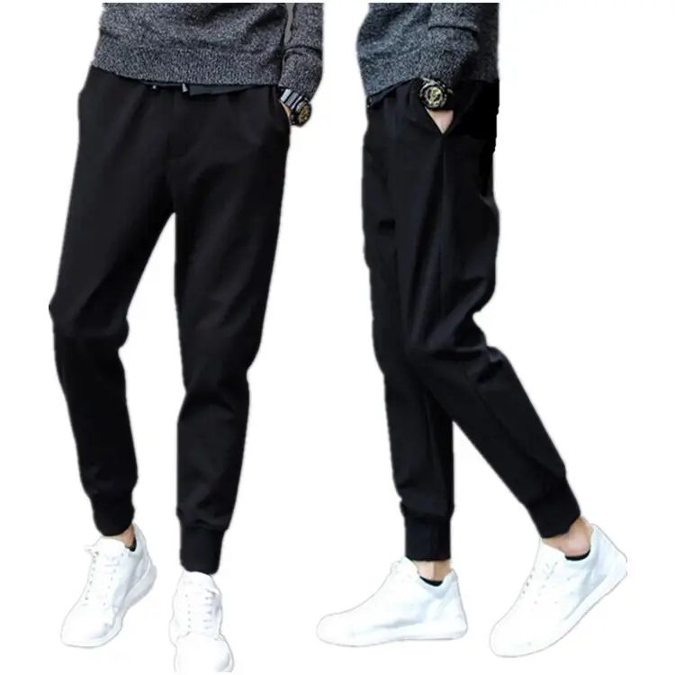 Men's Dark Blue Korean Style Leg Pants with White Stripe - Image 10