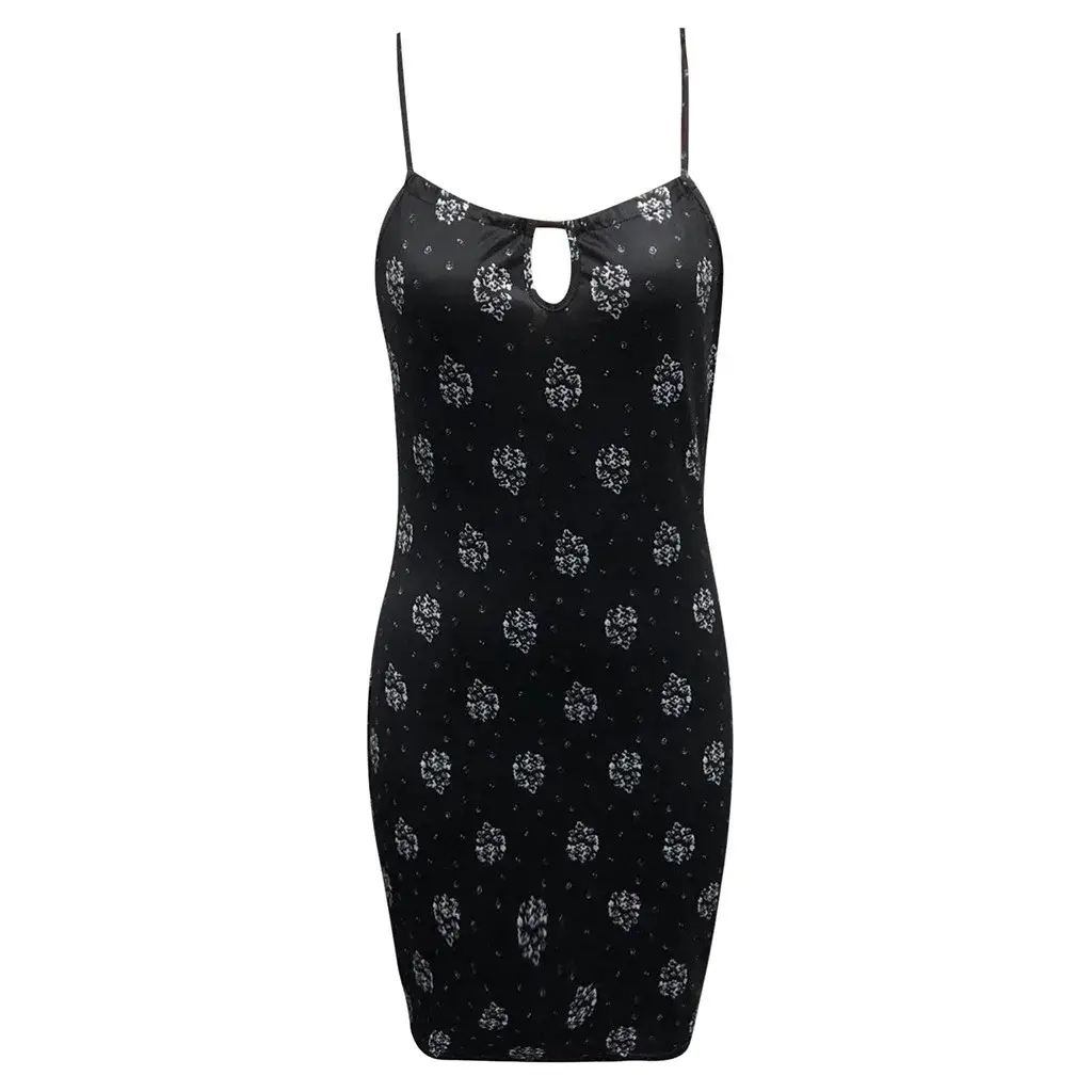 Black Printed Halter Neck Sleeveless Dress for Women — feature 15