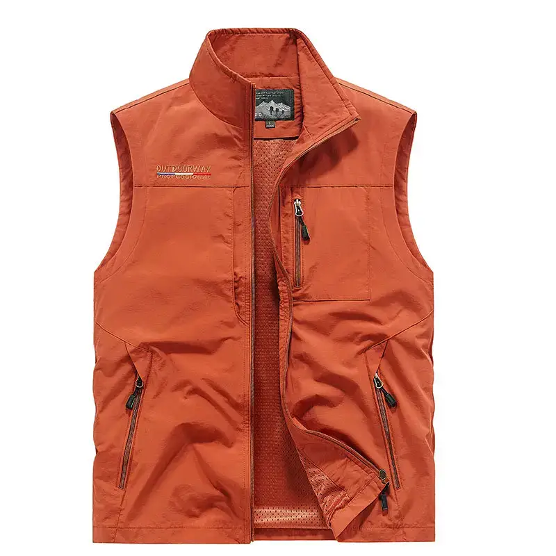 Men's Green Multi-Pocket Waistcoat Vest - Image 6