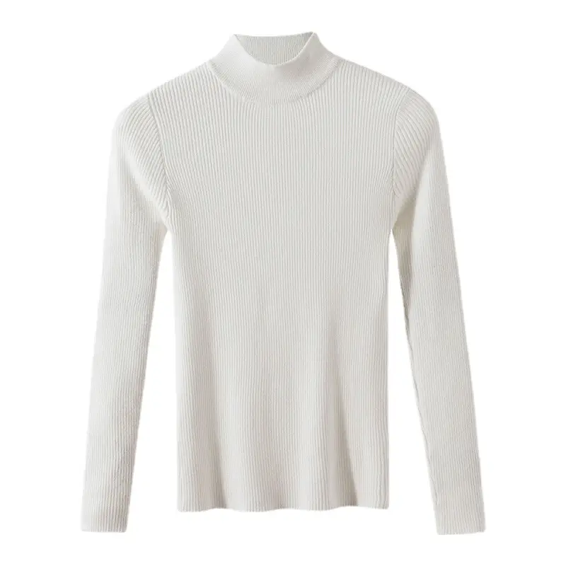 Women's Green Long Sleeve Half Turtleneck Sweater - Image 19