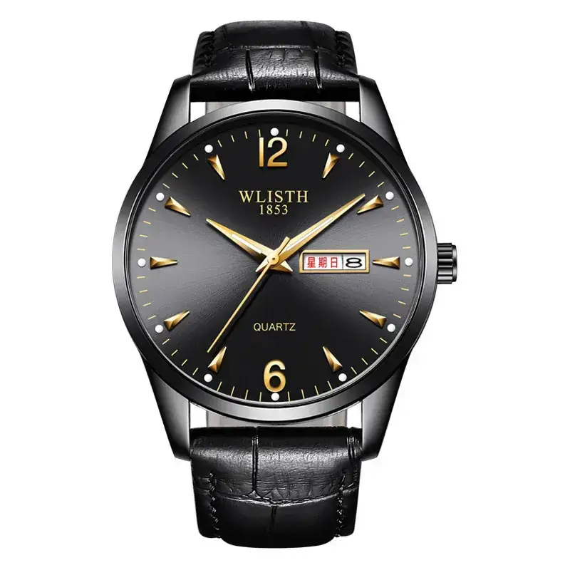 Men's Black Quartz Watch with LED Display & Stainless Steel Belt - Image 5
