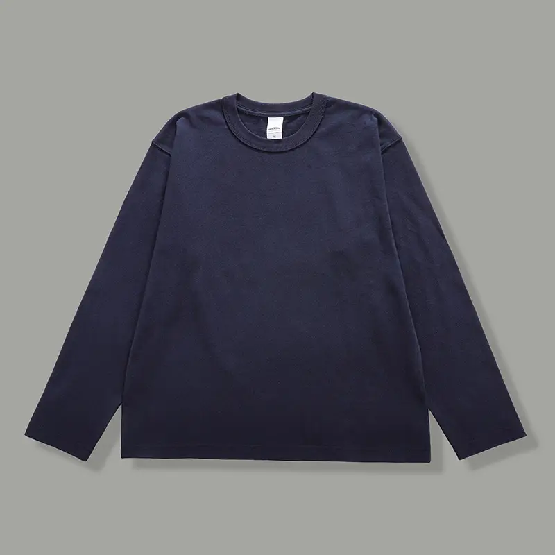 Men's Long Sleeve Solid Cotton T-Shirt 300g Beige - Image 5