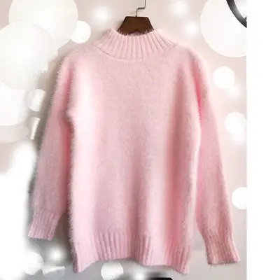 Women's Knitted Half-Turtleneck Sweater Autumn Winter - Image 2