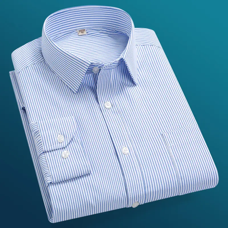 Men's Lavender Thin Striped Button Shirt 2021 - Image 8
