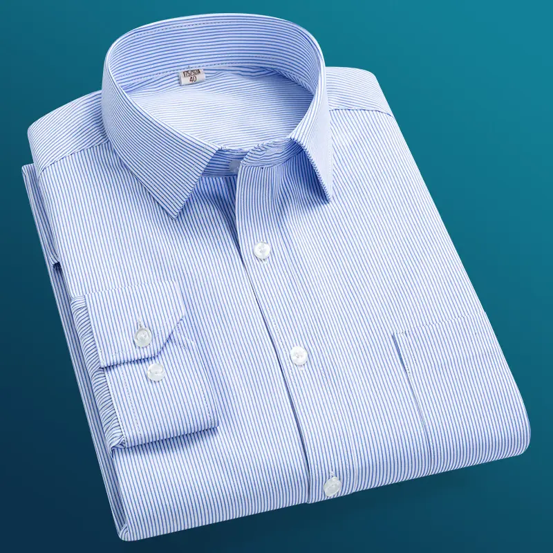 Men's Lavender Thin Striped Button Shirt 2021 - Image 4