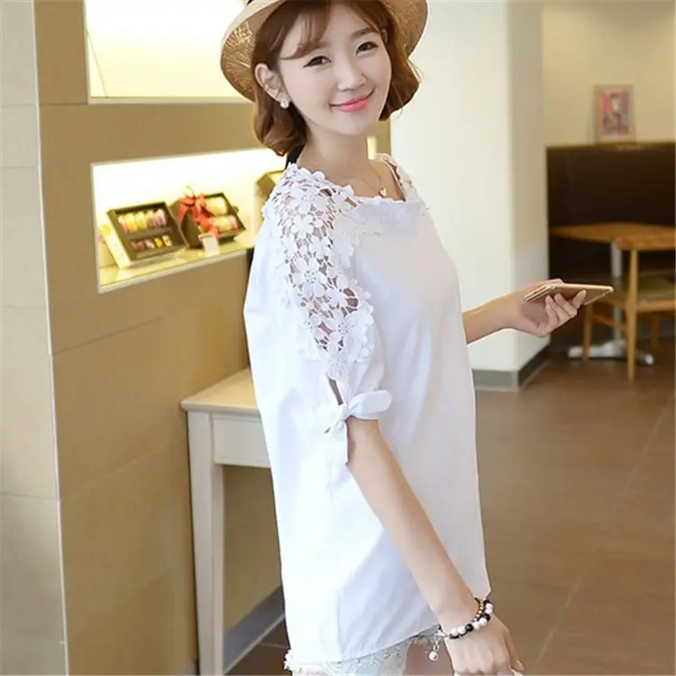Black Korean Style Shoulder Shirt Large Women - Image 6