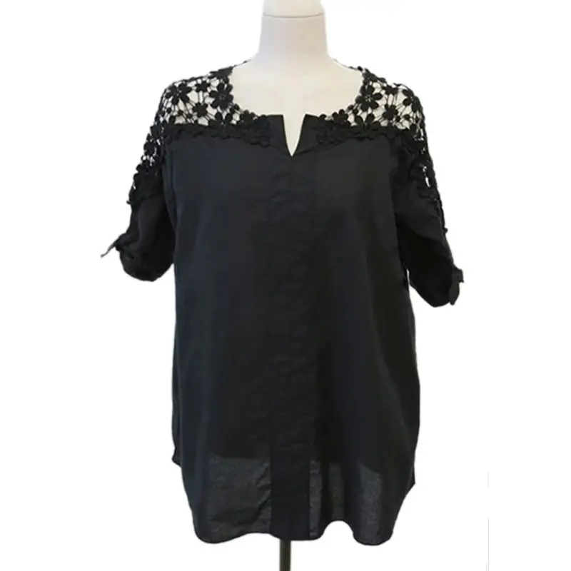 Black Korean Style Shoulder Shirt Large Women - Image 7