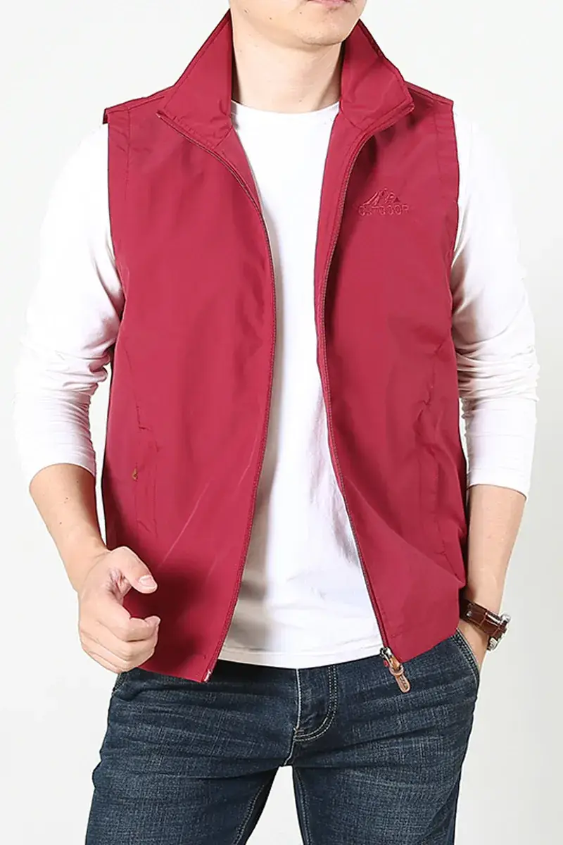 Men's Olive Waistcoat Vest 2023 Thin Medium - Image 2