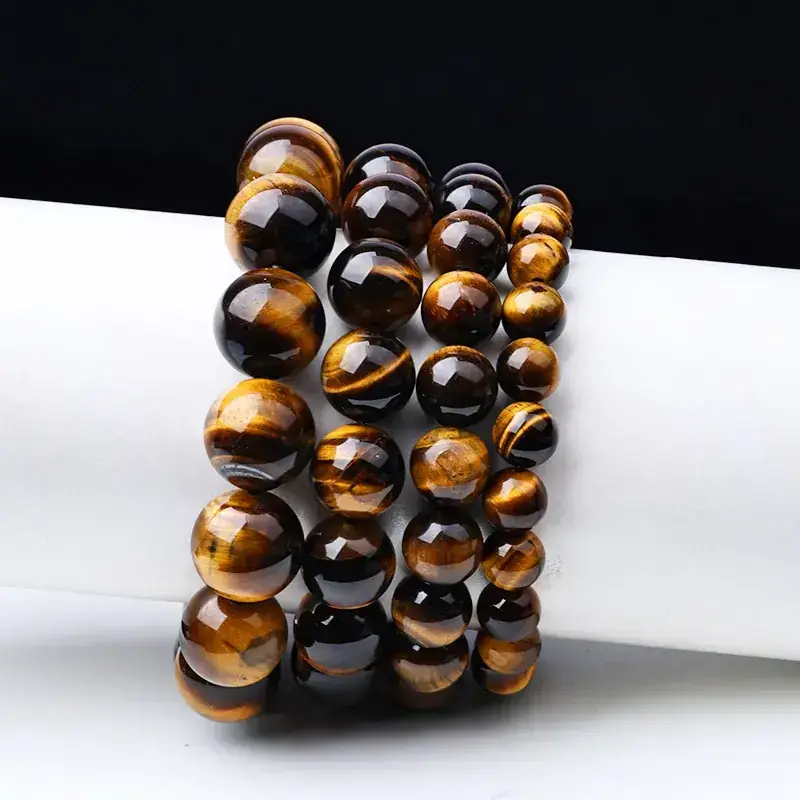 Jingyao Yellow Tiger Eye Stone Bracelet 6-16mm - Image 3