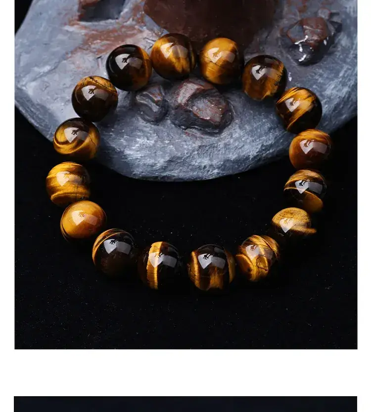 Jingyao Yellow Tiger Eye Stone Bracelet 6-16mm — feature 12