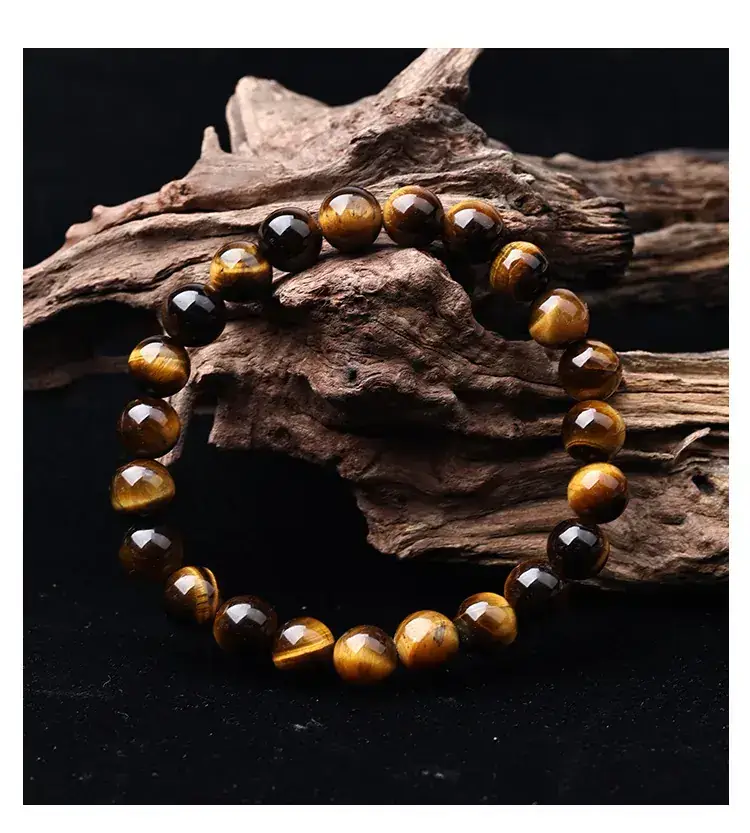 Jingyao Yellow Tiger Eye Stone Bracelet 6-16mm — feature 15