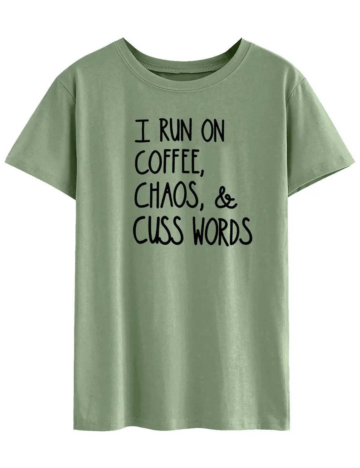 Running Coffee Chaos Cuss Words T-Shirt - Image 4
