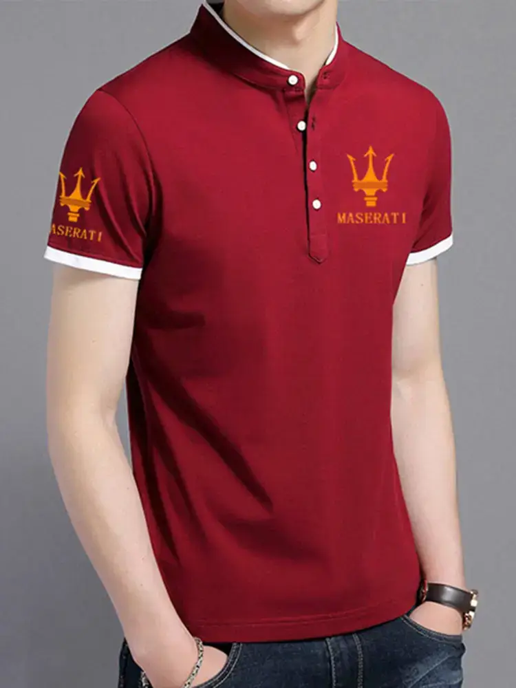 Men's White Printed Polo T-Shirt Slim Fit Summer Wear - Image 7
