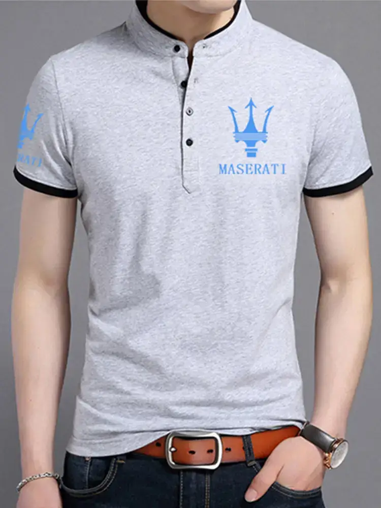 Men's White Printed Polo T-Shirt Slim Fit Summer Wear - Image 10