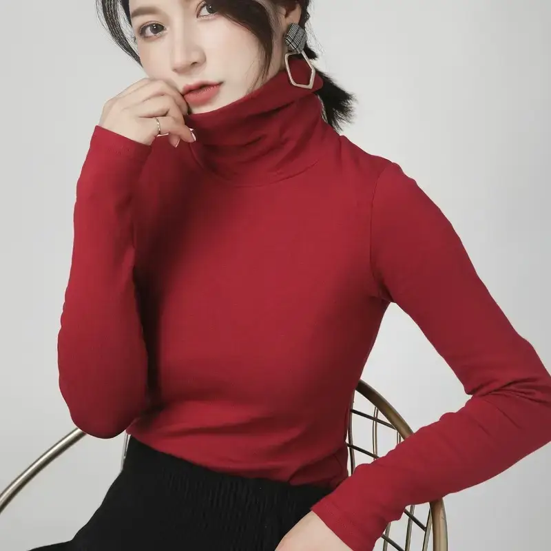 Pure Cotton Turtleneck Long Sleeve Women's Underwear - Image 18
