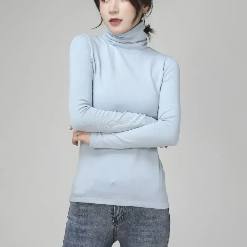 Pure Cotton Turtleneck Long Sleeve Women's Underwear - Image 20