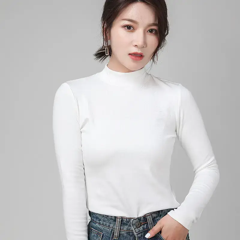 Pure Cotton Turtleneck Long Sleeve Women's Underwear - Image 10