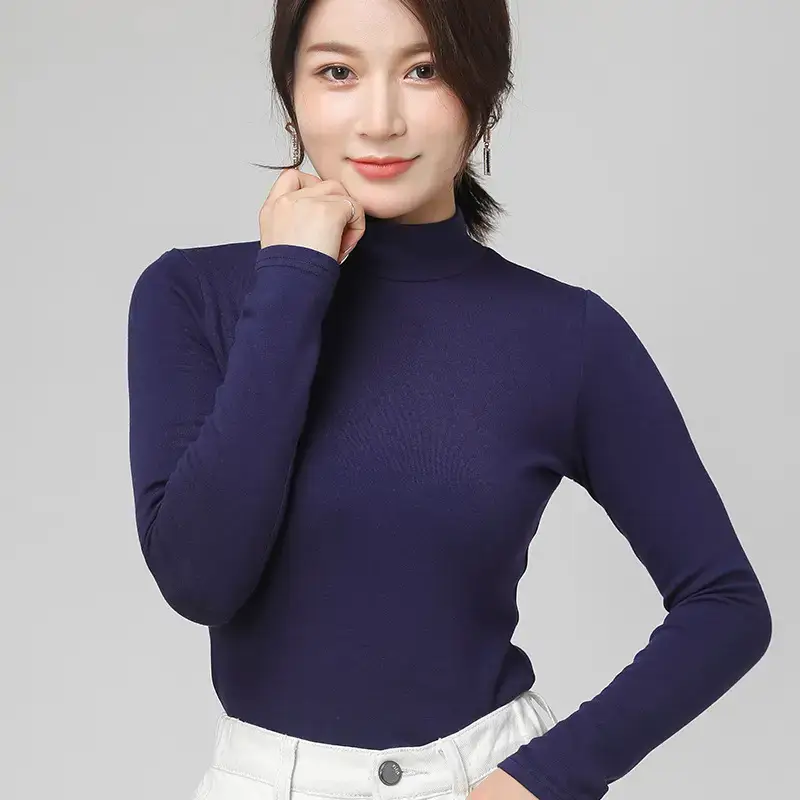 Pure Cotton Turtleneck Long Sleeve Women's Underwear - Image 12