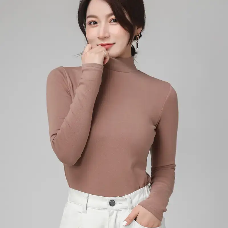 Pure Cotton Turtleneck Long Sleeve Women's Underwear - Image 13